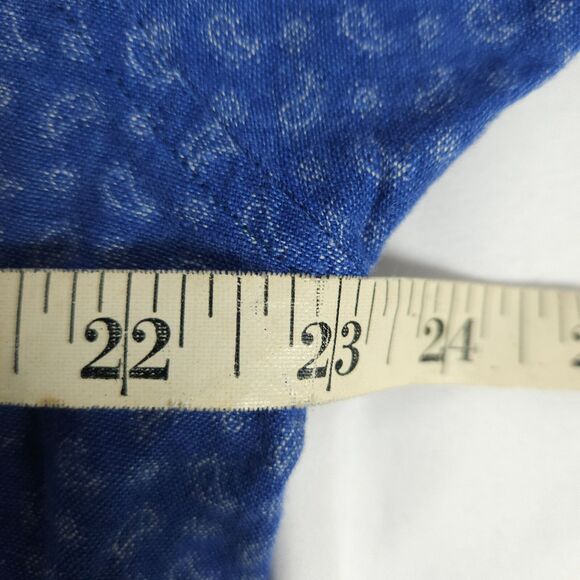 Age Of Wisdom Mens XL Blue Paisley Linen Blend Pearl Snap Button Down Shirt - Picture 5 of 7